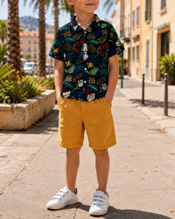 ENSEMBLE CHEMISE À MOTIFS ET SHORT