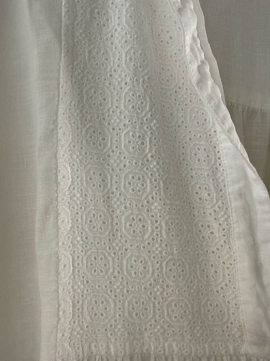 Vestiti: Kleid weiss Grösse 40 100% Leinen gestickt – Usato da Oberrieden venduto da Allesundanderes 4