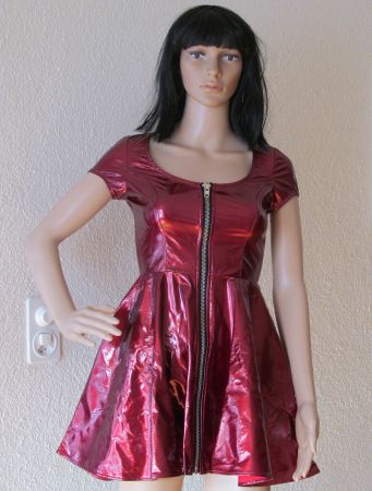 NEU Weinrotes GOTH Lackkleid Minikleid von Lip Service XS