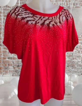 Rotes Glitzer-Shirt, Grösse S/M, neu