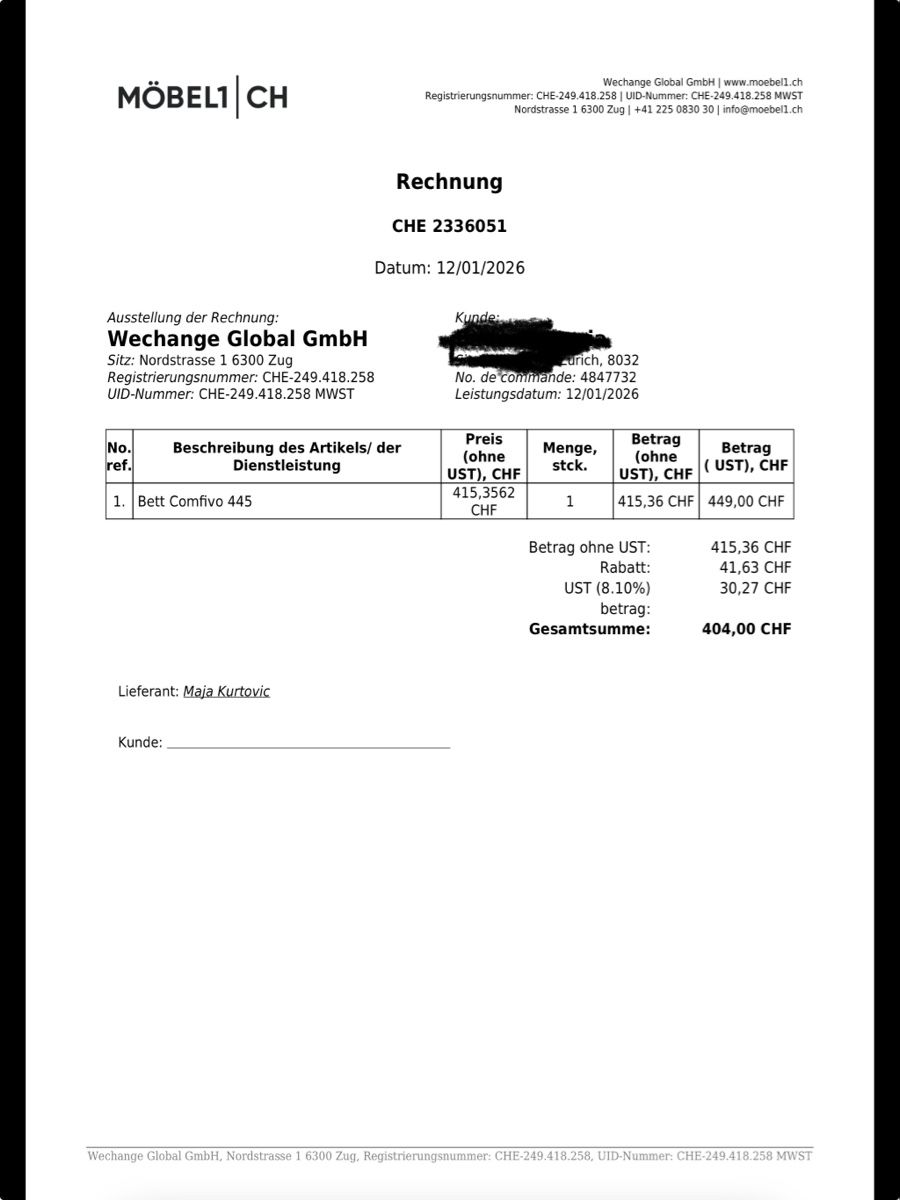 Letti: Comfivo bed 160cm – Nuovo (secondo la descrizione) da Zürich venduto da BobJones 5