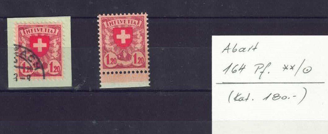Alle Briefmarken: Abart "HFlVETIA   Gstp. / ** – Gebraucht aus untervaz von Wingert