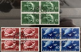 CH 1949 Viererblock Serie 294-296 gestempelt, SBK 125 Fr.