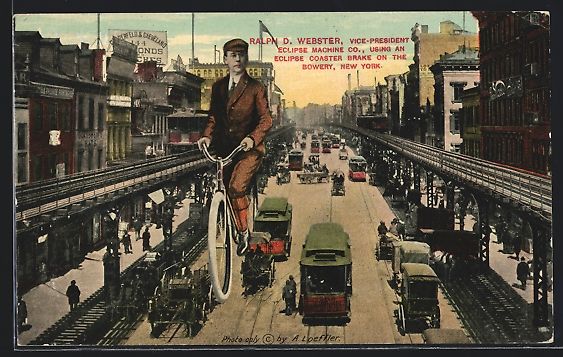 Cartoline postali: New York, Ralph D. Webster auf seinem Fa – Usato da Berlin venduto da bartko-reher