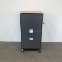 Steelcase Moby Roll-Caddy - Anthrazit-Buche - mit