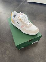 Lacoste T-Clip Turnschuhe Weiss Rosa Gelb Grösse 40.5 neu