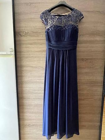 Abendkleid in Dunkelblau (inkl. Stola)  Gr. M