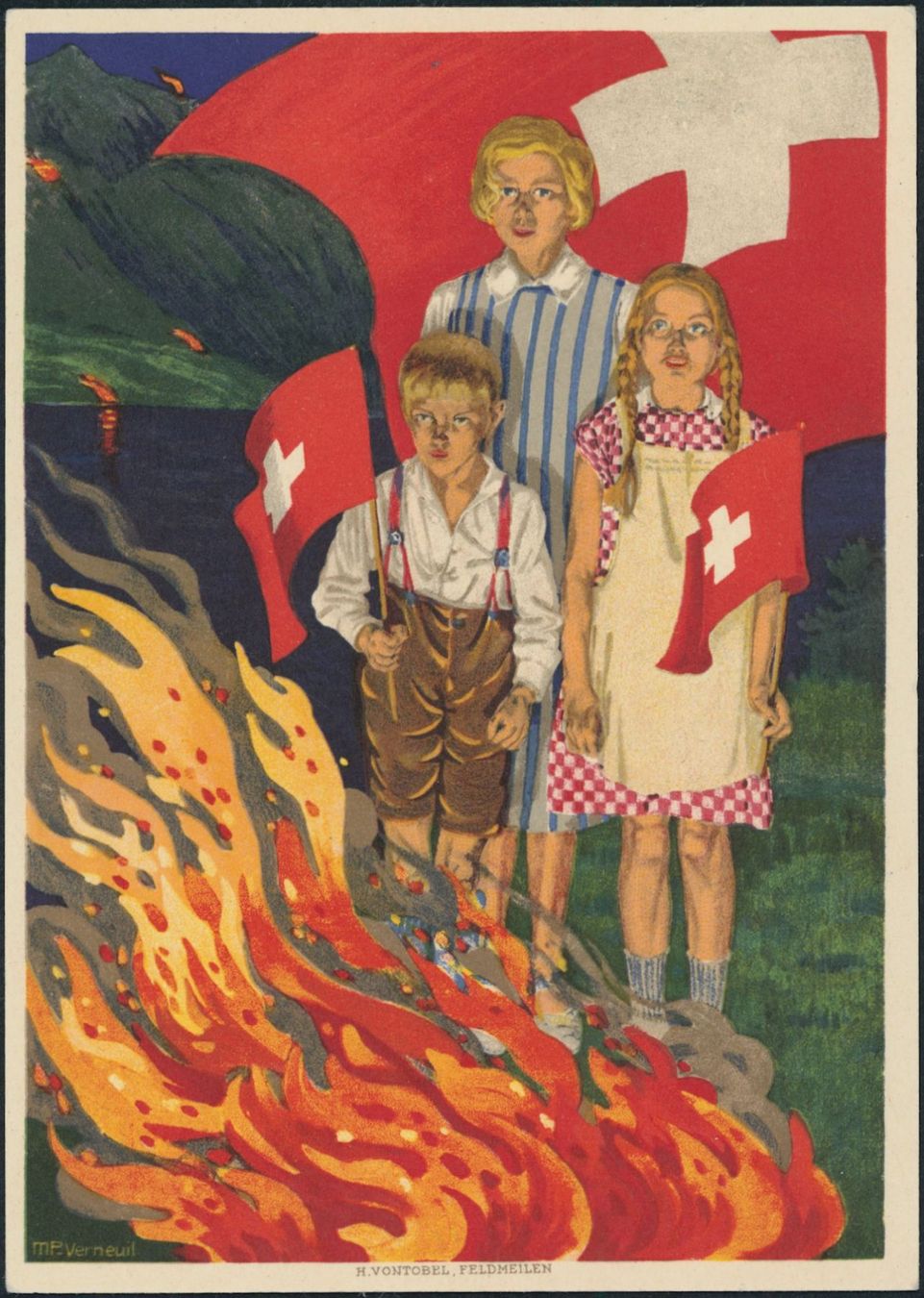 Tutti i francobolli: 1930 - Pro Patria - Bundesfeierkarten • Entwertet – Usato da Schindellegi venduto da leecollect 1