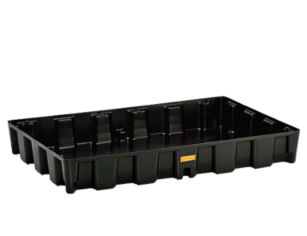 XPLKQXE Auffangwanne Aus HDPE – Auslaufsicher, Stapelbar, Modular, Mit Gitterrost Und Ablauf, Tragkraft Hoch, Maße 120x60x10 Cm – Ideal Für Industrie, Lager, Werkstatt