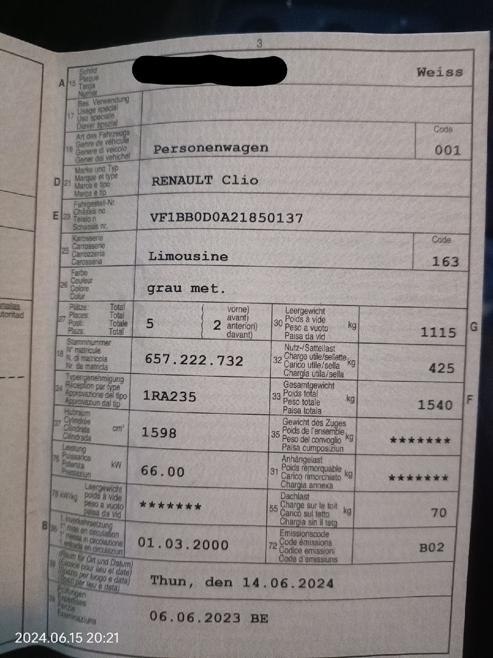 Renault Automobili: Renault Clio 1.6, Sommerräder inkl.  – Difettoso da Belp venduto da Burri8 6