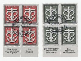 CH, Spende 1945, 4er-Block, Winterthur 8.4.1945