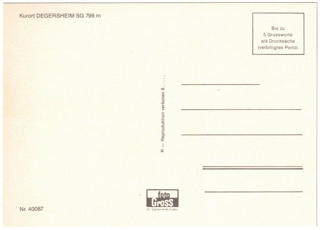 Cartoline postali: Degersheim - Skilift Fuchsacker – Usato da Binningen venduto da Mountainrider 1
