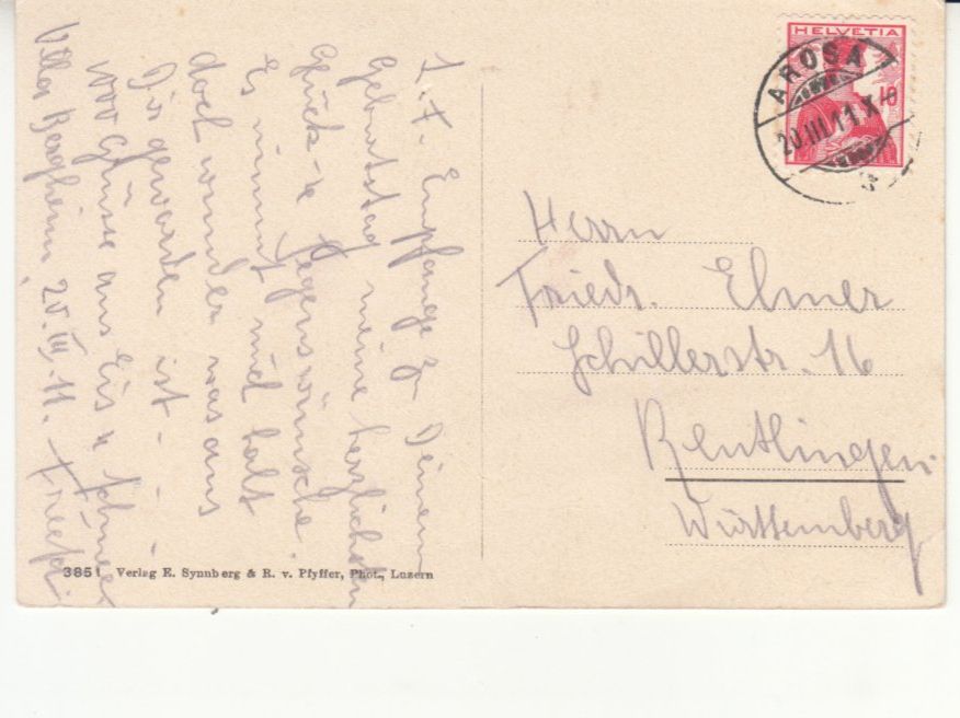 Cartoline postali: Arosa 1911 – Usato da Bürglen TG venduto da StampGraf 1