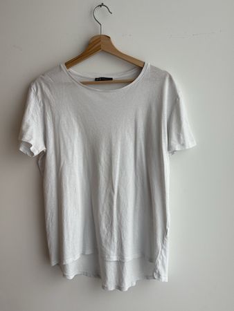 Basic T-Shirt von Zara, Weiss, Gr. M