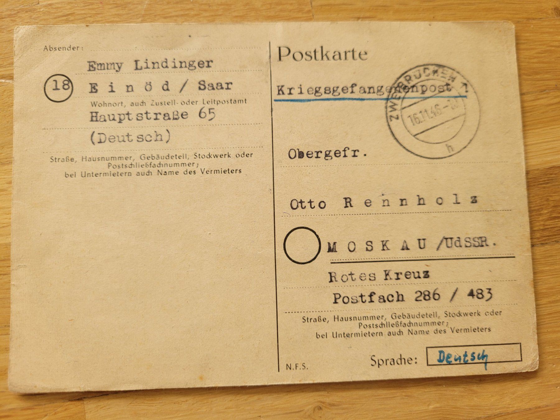 Armi bianche: Nachkrieg Gefangenen Dokumente, WW2 – Usato da Kriens venduto da KTP 2