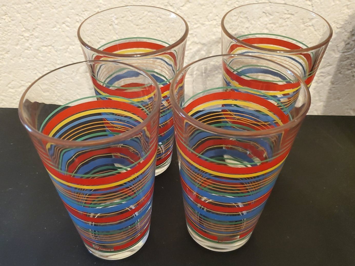 Bicchieri: Verre à rayures couleurs vives Libbey USA – Usato da Rennaz venduto da La_malle_du_dauphin 4