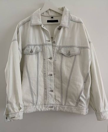 J Brand Jeansjacke Damen weiss Oversize Gr. S