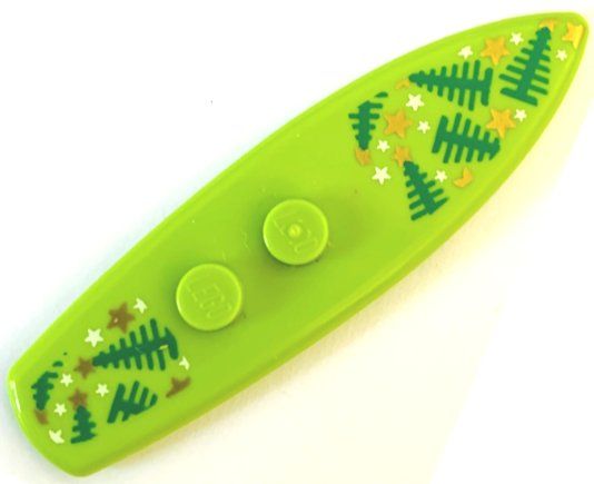 Lego Baukästen: LEGO 90397pb021 Surfboard Standard with Green Pine Trees – Neu (gemäss Beschreibung) aus Basadingen von NekoBricks