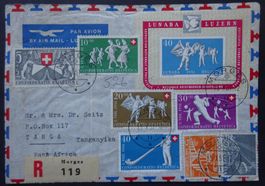 LUNABA-Block auf Brief + Zusatzfrankatur, SBK ca. 300.00