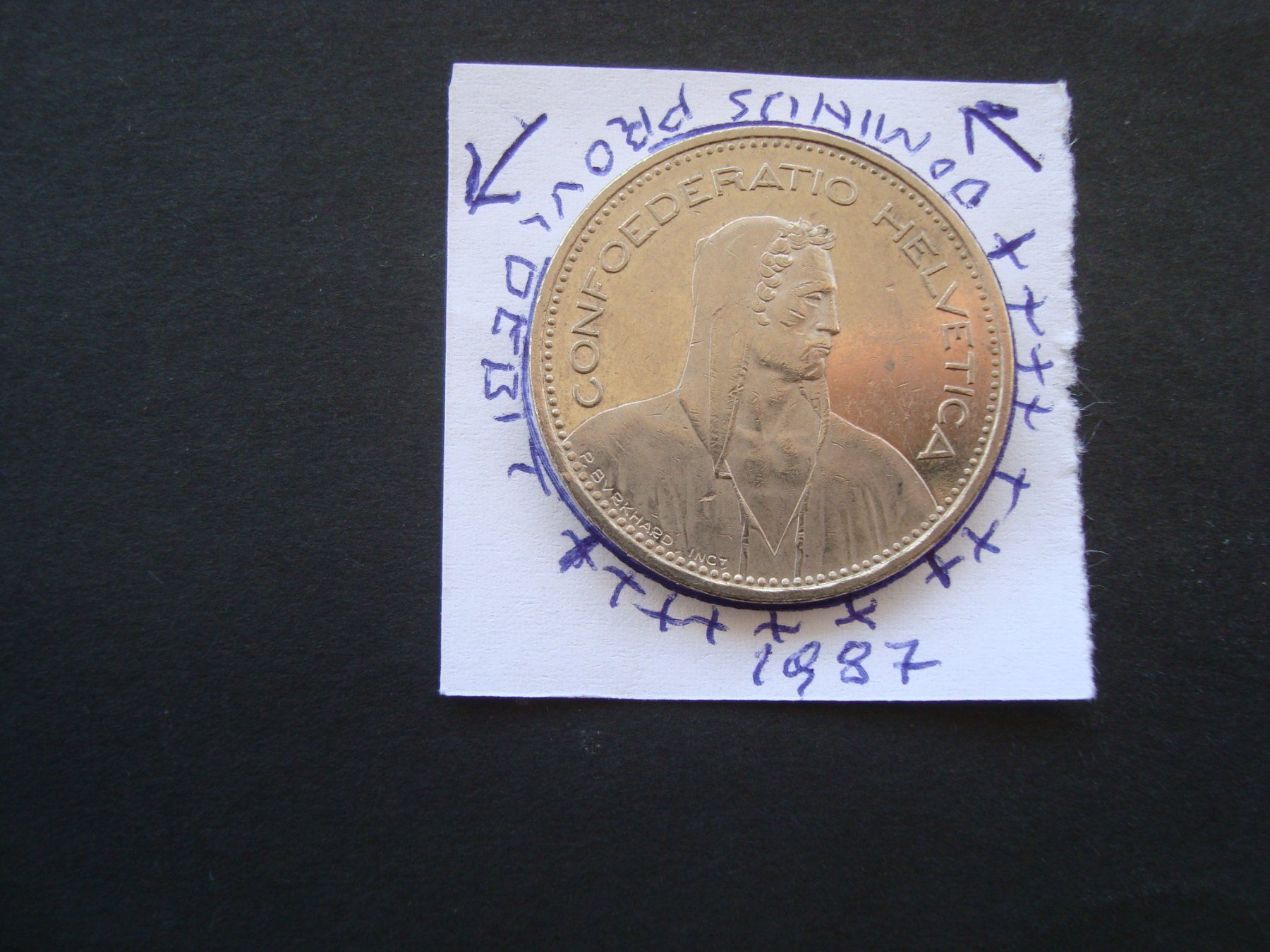 Tutti le monete: 5 Fr 1987  vertifter randschrift – Usato da Gelterkinden venduto da Cakir 1