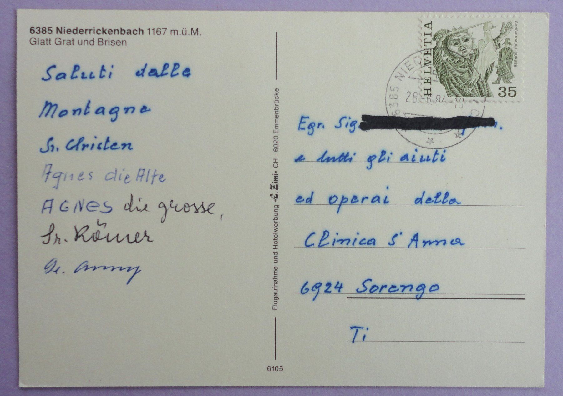 Cartoline postali: Niederrickenbach 1167 m ü.M. – Usato da Fétigny venduto da Billy2miny 1