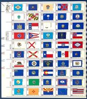 1976 USA Bicentennial / Bogen mit alle 50 Staatsflaggen **