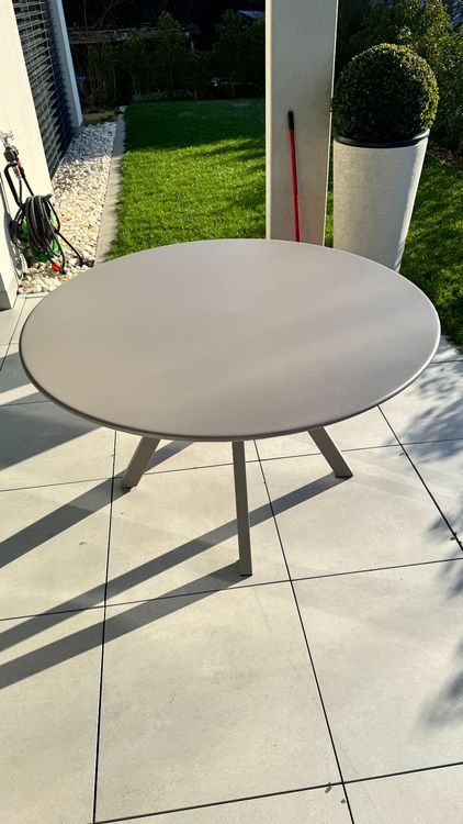 HUNN GRANADA Gartentisch Rund 130cm taupe mit Garantie Kaufen auf