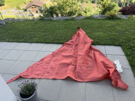 Sonnensegel rot Dreieckige Form mit Schnur