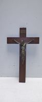 Holzkreuz mit Jesusfigur, Vintage, Wandkreuz. (nov910)