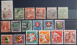 Schweiz PJ ex. Kat. J2-J67 gest. 1912/33 Kat. 665 Fr.