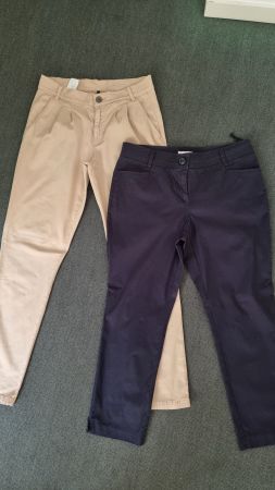 2 Chino Hosen, Marke Benetton& S. Oliver, beige&blau, Gr. 40