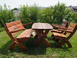 Top Gelegenheit: Mahagoni Gartenmöbelgarnitur