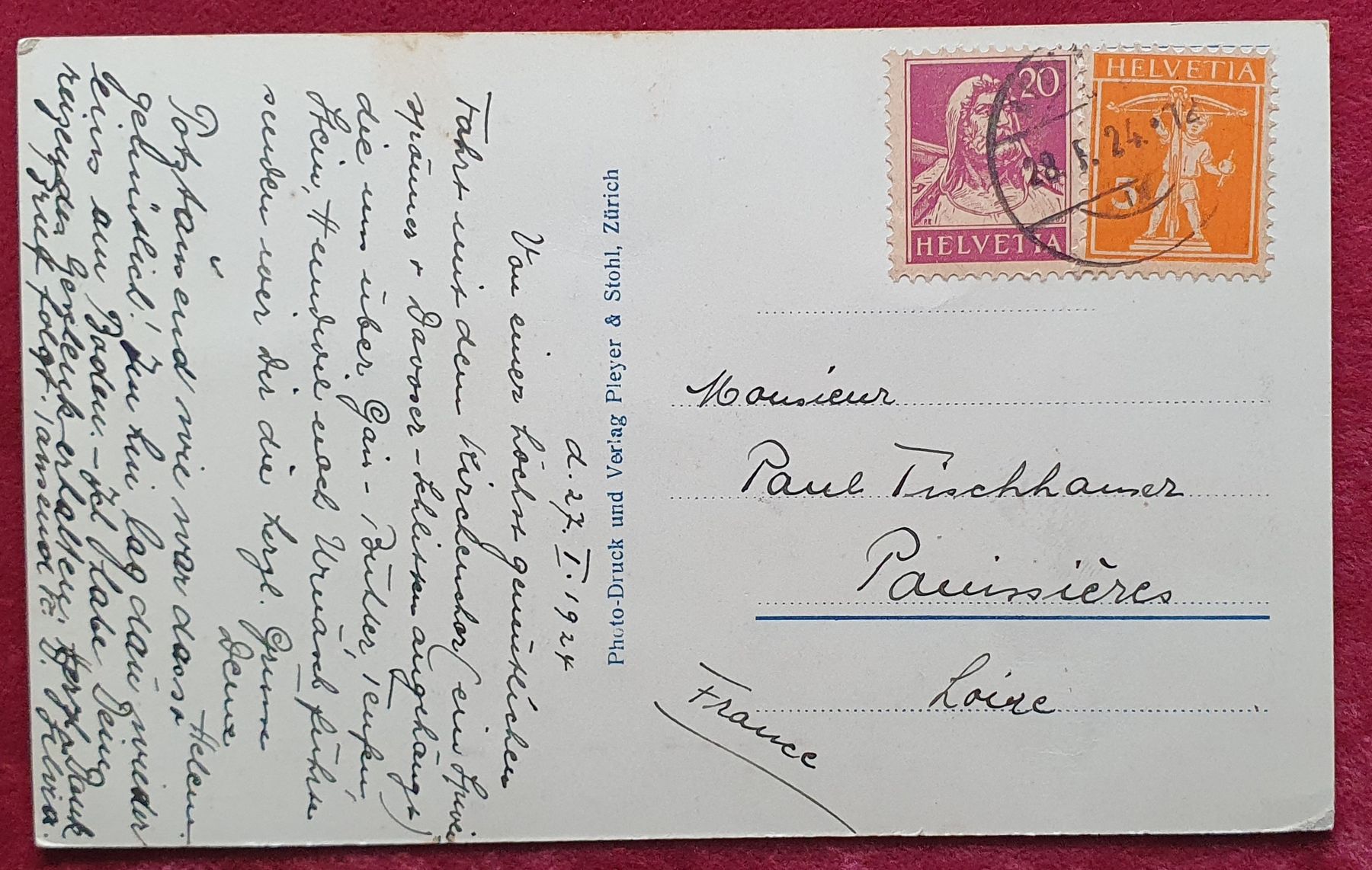 Cartoline postali: Urnäsch 1924 - Dorfpartie – Usato da Kreuzlingen venduto da Rschweiz1 1