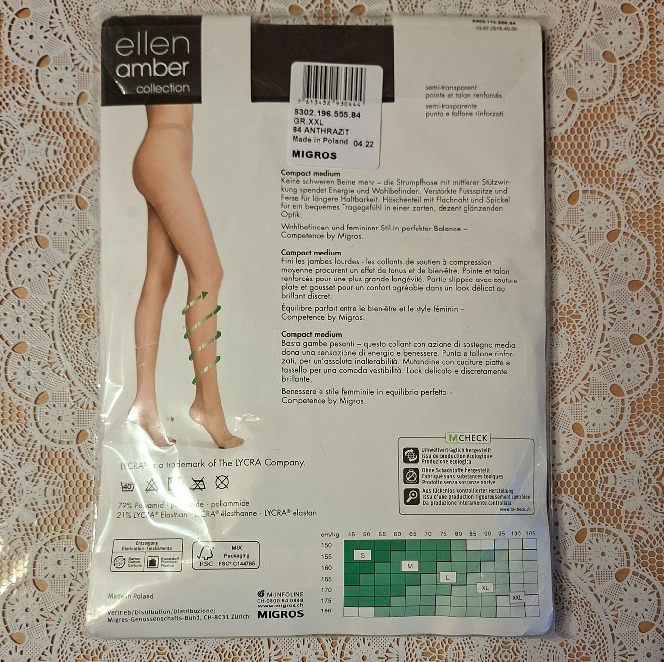 Ellen Amber Strümpfe & Strumpfhosen: Ellen Amber Compact Medium Strumpfhose 40den Gr.XXL Anthrazi – Neu und originalverpackt aus Amriswil von Celini3 1