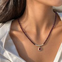 GRANAT Kette Halskette Edelstein Collier 52 cm Halsschmuck