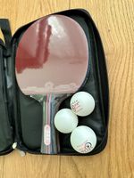 Table Tennis Racket Set with 3 Balls and Case