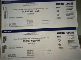 2 Konzert Stehplätze für Robbie Williams in Zürich 10.09.26