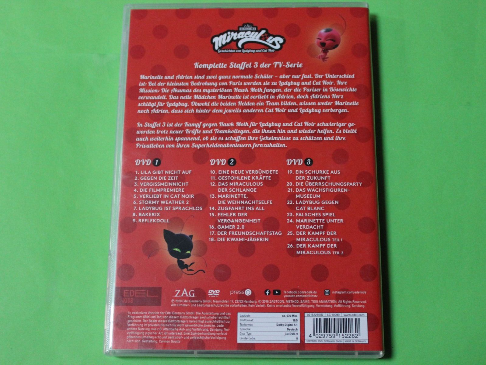 Tutti i DVDs: MIRACULOUS Ladybug & Cat Noir Staffel 3 3DVD – Usato da Tübach venduto da JamesStone 2