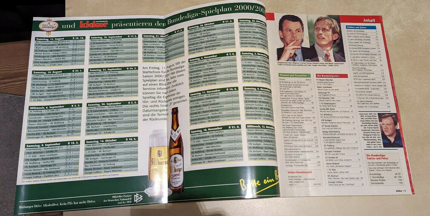 Riviste & Magazine: kicker Bundesliga Sonderheft 2000/2001 – Usato da Heerbrugg venduto da sve_p826 1