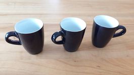 Espressotassen schwarz Kahla 3 Stück