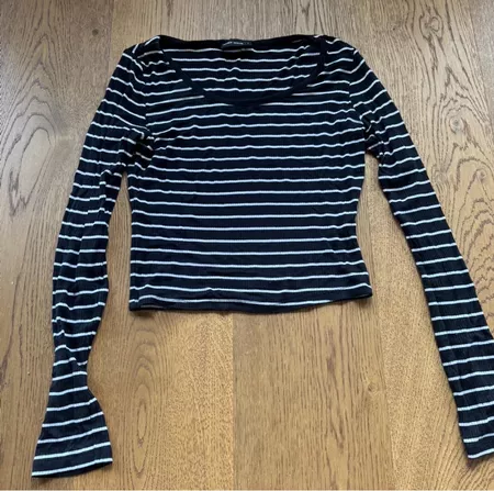 Langarmshirt Tally Weijl schwarz weiss gestreift Gr S