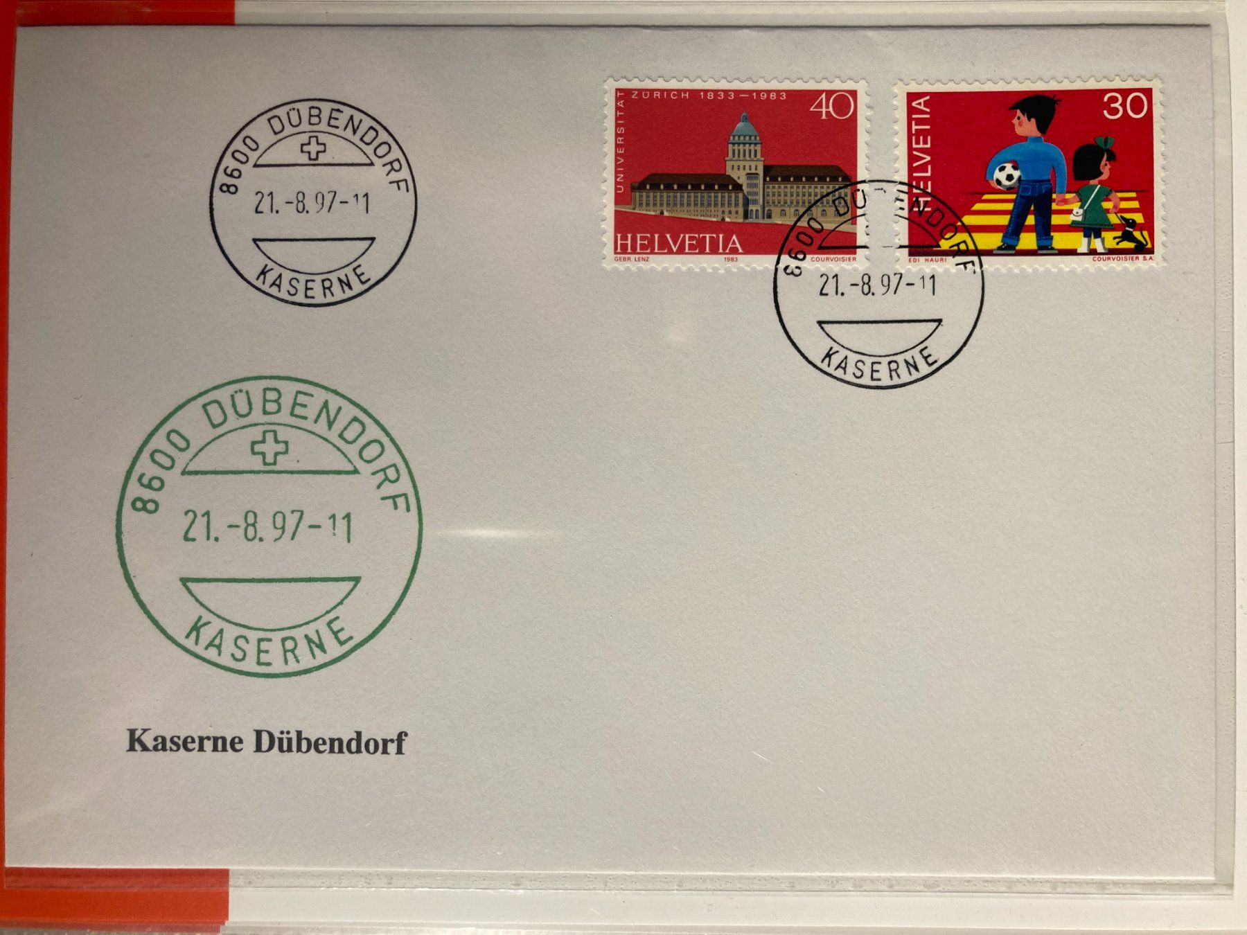 Tutti i francobolli: Schweiz 1997 Feldpostbrief Kaserne Dübendorf – Usato da Liestal venduto da schnueps