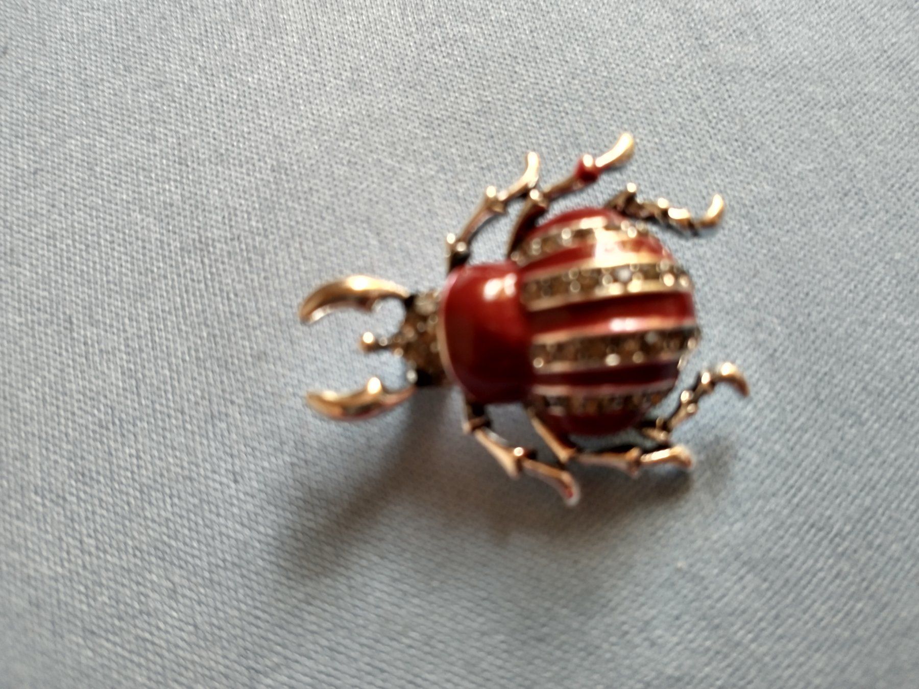 Spille & Fermagli: Brosche Käfer rot goldfarben mit Strasssteinen – Nuovo (secondo la descrizione) da Löhningen venduto da Chimae67 1