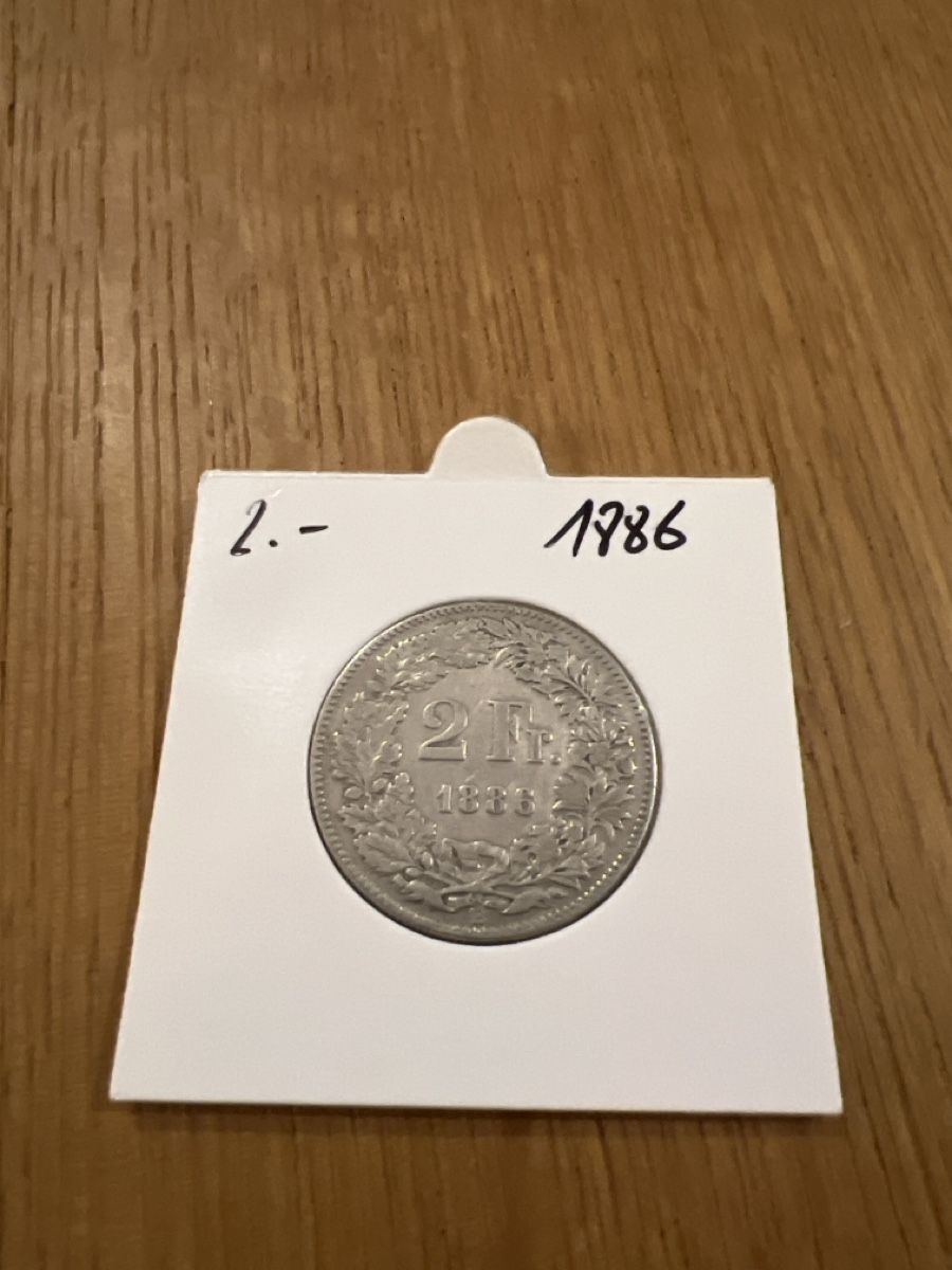 Alle Münzen: 2 CHF / 1886 – Gebraucht aus Neuchâtel von Rafaboum
