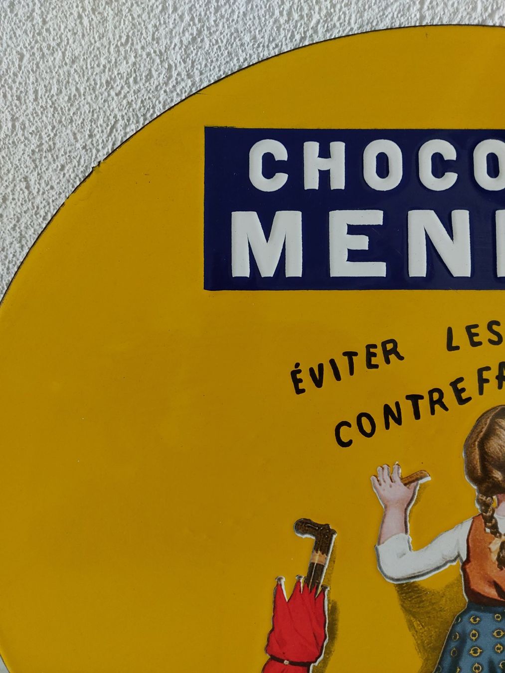 Cailler Schilder: Emailschild Chocolat Menier Plaque émaillée 59 cm – Gebraucht aus Schenkon von Elbarto007 2