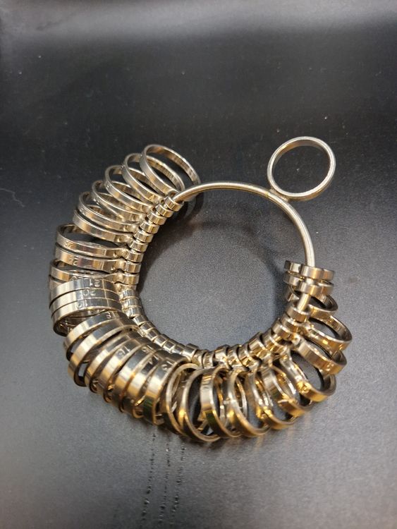 Ringmaß Dorn 1-33 Edelstahl - Fingerring Messwerkzeug Mit Hammer