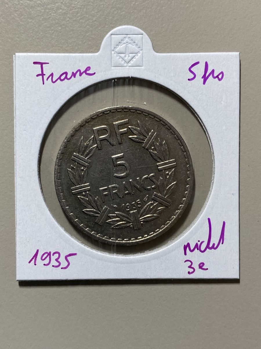 Tutti le monete: France - 5 francs - 1935 – Usato da Payerne venduto da Mike1682