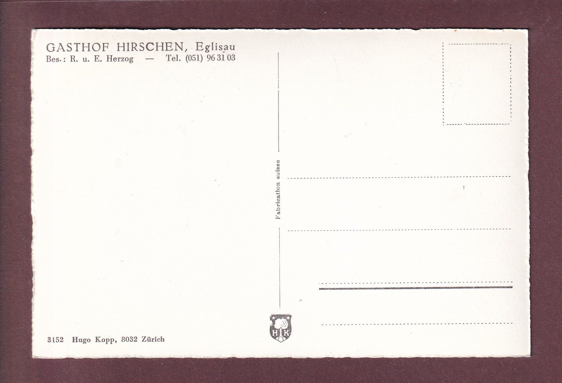 Cartoline postali: EGLISAU – Usato da Pully venduto da nicecards 1