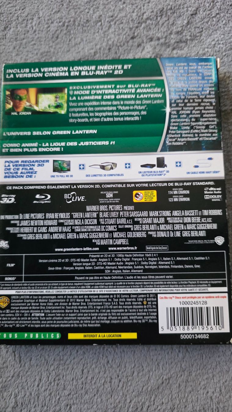Tutti i DVDs: Green Lantern Blu-ray 3D et 2D – Usato da Bionnens venduto da Meg011 1