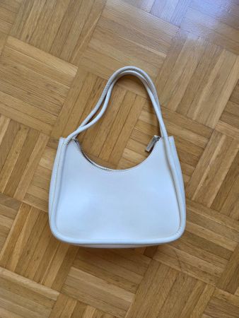 Sac à main en similicuir blanc cassé